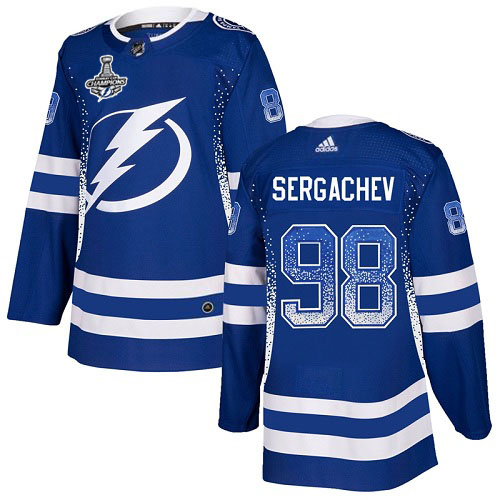 Adidas Tampa Bay Lightning Men #98 Mikhail Sergachev Blue Home Authentic Drift Fashion 2020 Stanley Cup Champions Stitched NHL Jersey->tampa bay lightning->NHL Jersey